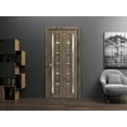 thumbnail image 3 of Sliding Closet Bi-fold Doors 72 x 96 inches | Quadro 4088 Cognac Oak with Frosted Glass | Sturdy Tracks Moldings Trims Hardware Set | Wood Solid Bedroom Wardrobe Doors, 3 of 5
