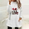 thumbnail image 2 of asdoklhq Christmas Turtleneck Sweater Women Christmas Round- Neck and Winter Loose Solid Pocket Warm Long Sleeve Blouse White L, 2 of 5