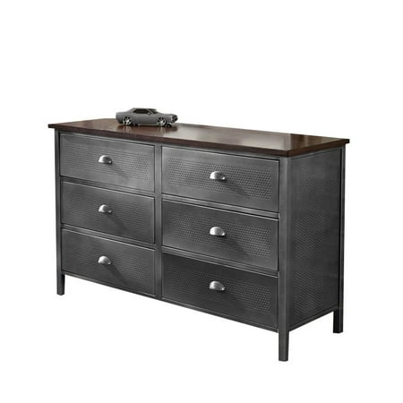 Hillsdale Urban Quarters 6 Drawer Dresser In Black Steel Walmart Com