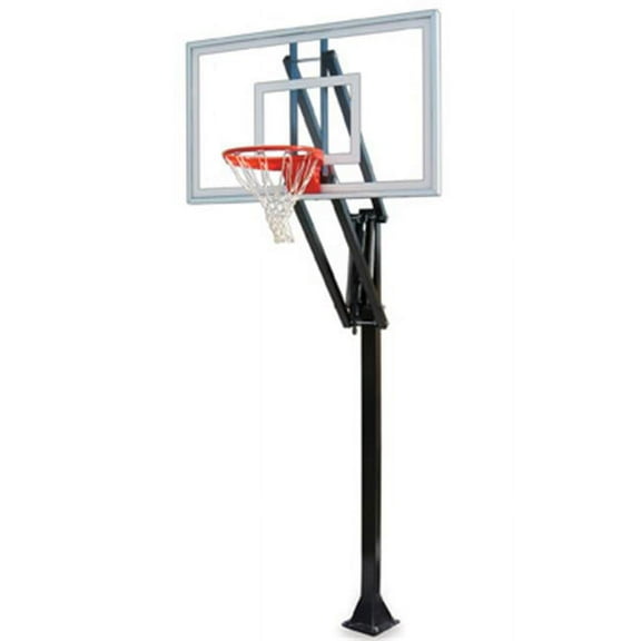 Vector Nitro-BP Steel-Glass In Ground Adjustable Basketball System, Kelly Green
