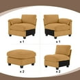thumbnail image 5 of LOYALICE 115" Cozy Oversized Corduroy Modular Sectional Sofa U Shaped 6 Seat Couch with Movable Ottoman & Chaise for Living Room Bedroom, Yellow, 5 of 10
