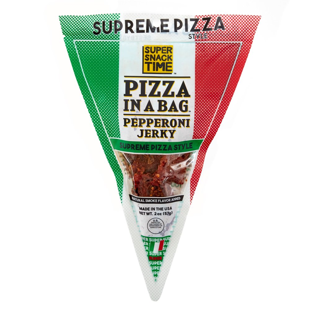 Super Snack Time Pizza In A Bag Supreme Style Pepperoni Jerky 2 Oz