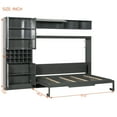 thumbnail image 2 of Harper & Bright Designs Full Murphy Bed Wall Bed with Sofa, Full Size Cabinet Bed Folding Wall Bed with Storage Shelves USB & Light for Guest Room Office, Gray, 2 of 17