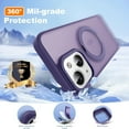 thumbnail image 6 of Dteck Case for iPhone 14 Plus,Magnetic Rubber Case Matte PC Mag-Safe with 360°Rotating Invisible Ring Stand Military Grade Shockproof Back Cover,Purple, 6 of 6