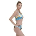 thumbnail image 4 of Daiia Giraffe Come Out From Zipper printed 2 piece Swimsuit Bikinis for Women High Waisted Racerback Bathing Suits Summer Tummy Control Scoop Neck Swimwear-Small, 4 of 8