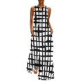 thumbnail image 1 of Robe à Carreaux Vichy Rouge et Blanc Robe Maxi Vintage Street Wear Boho Plage Longues Robes Col en V Design Surdimensionné Vestidos, 1 of 5