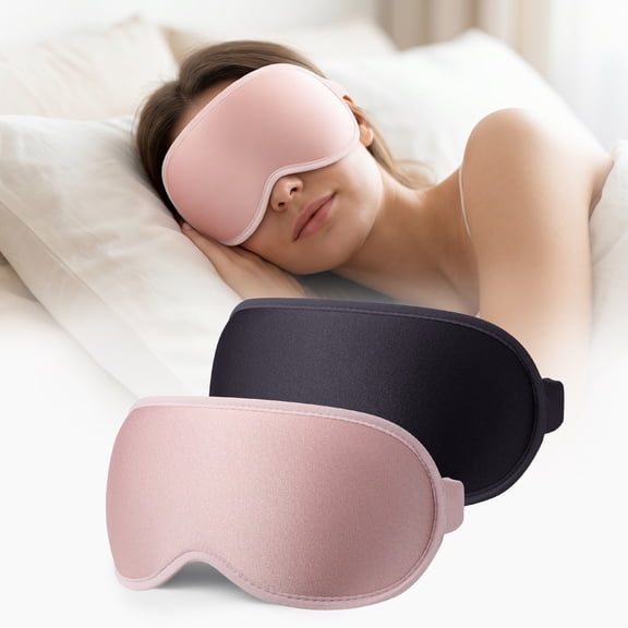 FACEMOON 2 Pack Memory Foam Weighted Sleep Mask – Gentle Pressure 100% Light Blocking | Zero Pressure Comfort Travel Design