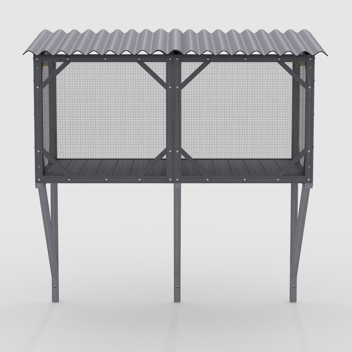LuckyNote Cat Window Box with Bug Proof Net, Wooden Catio for 1‑4 Cats, Removable Mosquito Net, Easy Assembly, Antique Gray