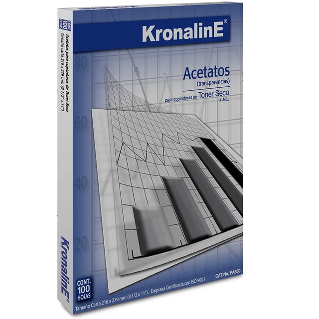 Película Acetato Kronaline Paquete Con 100 Hojas Tamaño Carta 100 pza