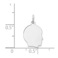 thumbnail image 3 of Auriga Fine Jewelry 14K White Gold Plain .009 Depth Charm for Women (L-18 mm, W-10 mm), 3 of 7