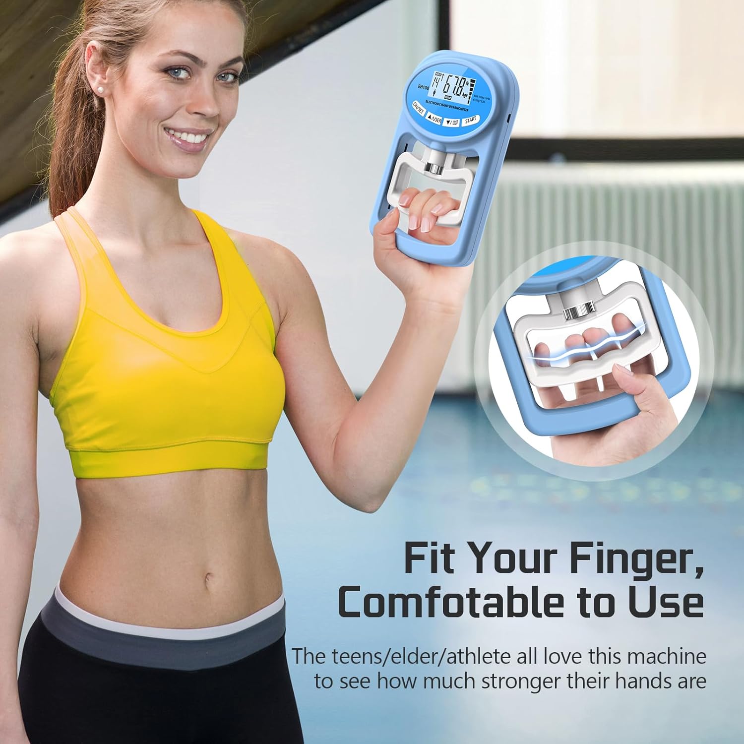 Grip Strength Tester Digital Hand Dynamometer 265 Lbs/120 Kg LCD Hand Grip Strengthener At U20b9 450/piece | Hand Held Dynamometer In New Delhi | ID: 2853409879597