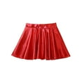thumbnail image 3 of Sholeno Kids Girls Metallic Dance Skirt Athletic Shiny Holographic Flared Pleated A-Line Mini Skort Red 16, 3 of 7