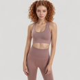 thumbnail image 2 of Women's Seamless Racerback Sports Bra with Ribbed Hem and Scoop Neckline for Medium Support - Small, Mauve Pink, 2 of 6