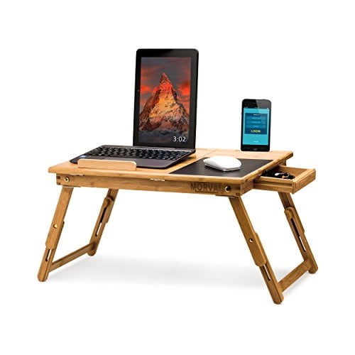 MORVAT Bed Desk for Laptop with Built in Mouse Pad, Adjustable Laptop Tray for Bed, Writing Desk 