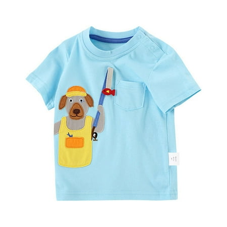 

Summer T Shirts For Toddler Boys Girls Short Sleeve Daily Wear Cute Cartoon Print T Shirt Tops Soft And Breathable