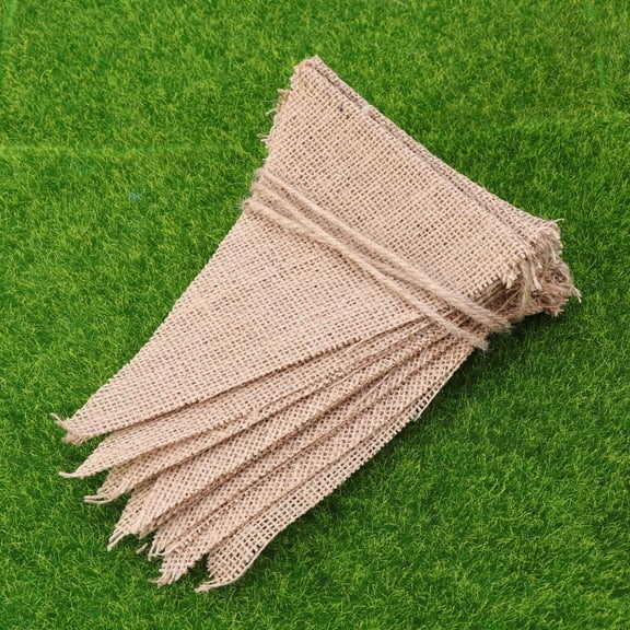 Niceauty Burlap Banner Gar Beige 1 Set for DIY Party Decor