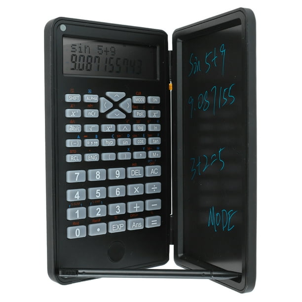 Calculadora científica con pantalla LCD de dos filas, calculadora de escritorio multifunción sensible para oficina y escuela