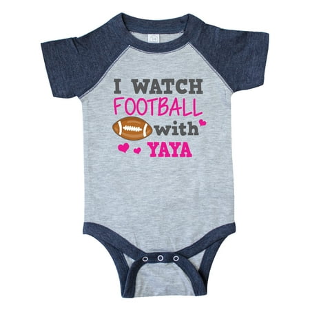 

Inktastic I Watch Football with My Yaya Gift Baby Girl Bodysuit