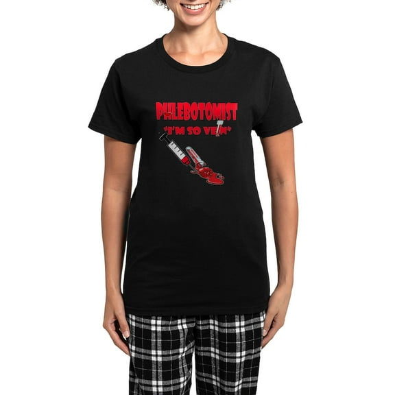 CafePress - Phlrbotomist Women's Dark Pajamas - Women's Short Sleeve Print T-Shirt and Pants Dark Cotton Pajama Set