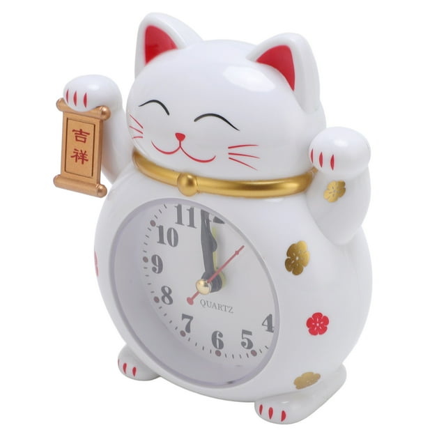 Reloj De Gato De La Suerte, Reloj Despertador De Dibujos Animados Para El Hogar, Elegante Sorpresa Para Niños Con Movimiento De Cuarzo, Esfera Fácil De Leer, Amuleto De Buena