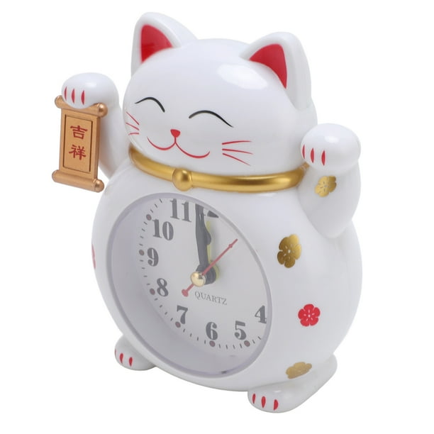 Reloj De Gato De La Suerte, Reloj Despertador De Dibujos Animados Para El Hogar, Elegante Sorpresa Para Niños Con Movimiento De Cuarzo, Esfera Fácil De Leer, Amuleto De Buena