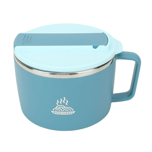 Tazón De Fideos Con Tapa, Palillos Y Tenedor, 1200 Ml, Acero Inoxidable 304