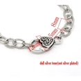 thumbnail image 3 of B017 - 5 pcs. Silver Tone Chain Link Bracelets with Heart Lobster Clasps - 7 7/8 in (20cm) - Style A - Claw Clasps, 3 of 4