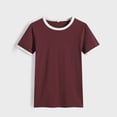 thumbnail image 5 of Dyfzdhu T Shirts for Women Short Sleeve Crew Neck Summer Tops Loose Casual Basic Tee Plain Shirt Red, 5 of 7