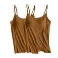 thumbnail image 1 of Cameland 2 Packs Women's Cami With Built-In Shelf Bra Plus Stretch with Adjustable Spaghetti Straps Basic Undershirt Layer Tank Top, 1 of 5