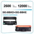 thumbnail image 3 of Ink realm Compatible Toner + Drum Unit Replacement for Dell 593-BBKD 593-BBKE (2 x 593-BBKD Toner + 1 x 593-BBKE Drum Unit), 3 of 7