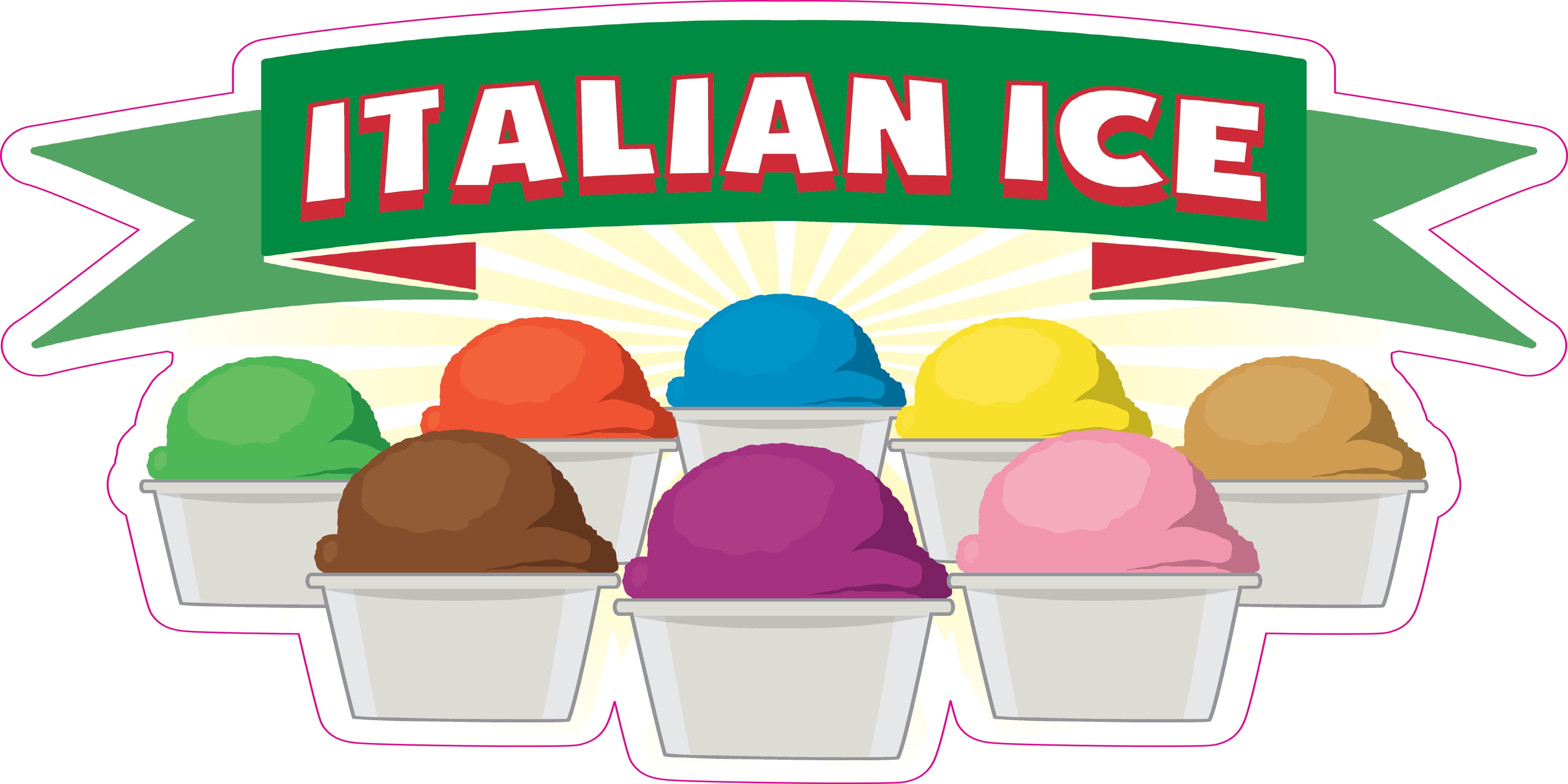 48" ITALIAN ICE Concession Decal cart trailer stand sticker equipment 