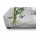 thumbnail image 3 of Letter P Soft Flannel Fleece Throw Blanket, Lively Springtime Freshness Garden Theme Summer Foliage Papilio Wings, Cozy Plush for Indoor and Outdoor Use, 70" x 90", Green Multicolor, by Ambesonne, 3 of 6