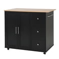 thumbnail image 3 of LiviNest Mobile Kitchen Island Cart: 5-in-1 Storage Cart with Wheels - 2 Doors & 3 Drawers for Small Kitchen Organization - Black Rolling Utility Cart for Dining Room & Apartment, 3 of 6