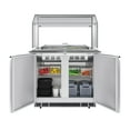 thumbnail image 3 of 36 in. Commercial Refrigerated Prep Station with Sneeze Guard and Buffet Slide, 6 Pans with Covers and Two Adjustable Shelves in Stainless-Steel, ETL Listed (KM-RBT-36CSFG), 3 of 9