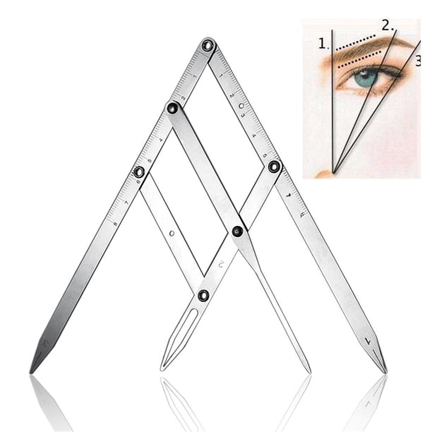 Eyebrow Ruler Makeup Stainless Steel Spacing Divider Makeup Balance ...