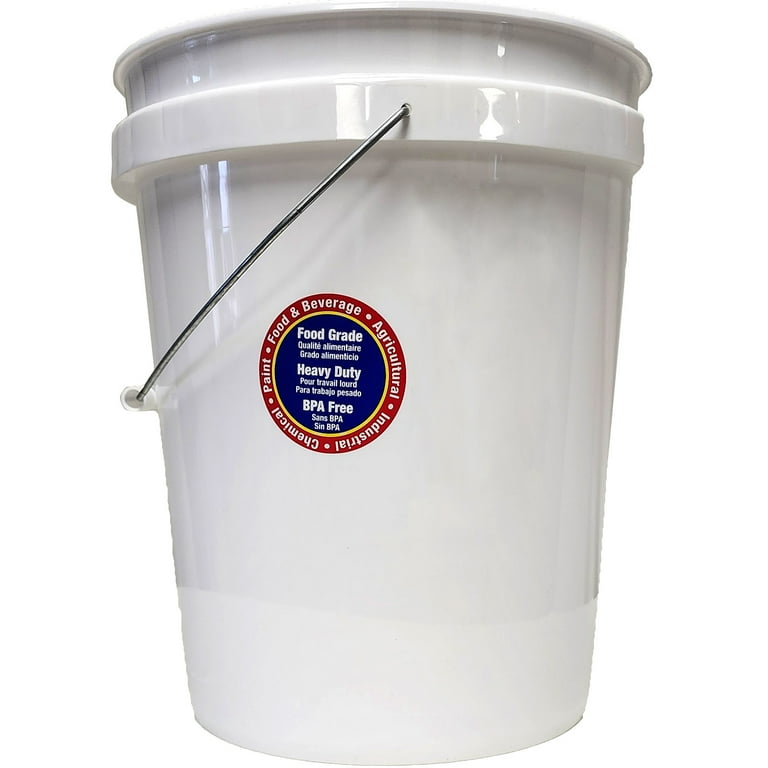 United Solutions 5 Gallon Round Utility Bucket Comfort Handle Plastic White PN0149 1 Each