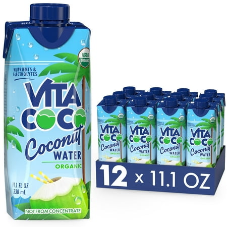 ((( best by 9/22/2024))) Vita Coco Coconut Water  Pure Organic  11.1 fl oz Tetra (Pack of 12)