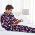 thumbnail image 5 of KLL cartoon Skull rainbow space Sleepwear Mens Flannel Pajamas,Long Cotton Pj Set, 5 of 7