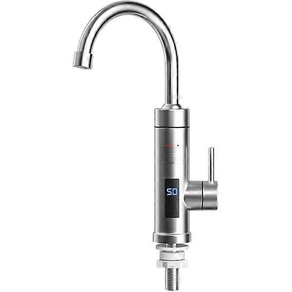 Electric Hot Water Faucet, Electric Instant Heater Kitchen Mixer Tap, 360° Rotatable Stainless Steel with LCD Temperature