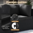 thumbnail image 3 of BaPiPro 7-Piece Outdoor Patio Furniture Set, Black Wicker Rattan Sectional Sofa with Black Cushions & Coffee Table, All-Weather for Backyard, Porch, Deck, Balcony, 3 of 7