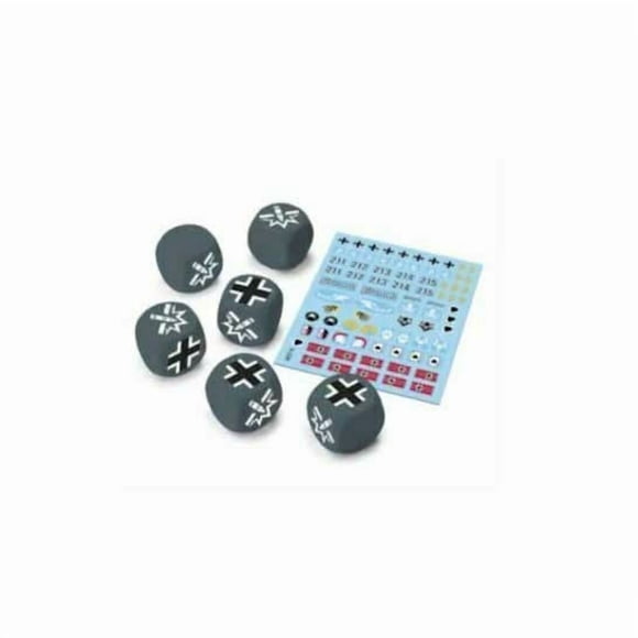 Monde des Chars: dés Allemand (x6) & amp; Autocollant (x1) Nouveau
