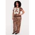 thumbnail image 2 of Women's Plus Size Leopard Print High Waisted Pull On Wide Leg Pants, 2 of 4
