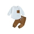 thumbnail image 1 of xiaxaixu Garçons Automne Tenues 2PCS Pantalons Ensembles Manches Longues Tops Col Rond et Ensembles de Pantalons Cordon, 1 of 8