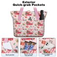 thumbnail image 2 of Tote Bag for Women - Pink Christmas Red Truck and Snowman Pattern Shoulder Bag - Large Utility Work Duffle Bag with Zipper Handbag for Travel, Work, Sprots, 2 of 5