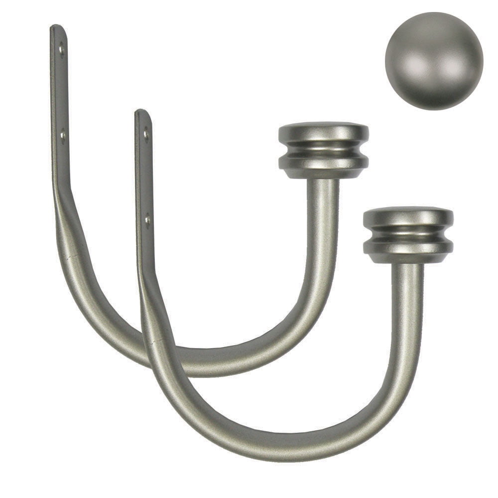 Mainstays Decorative Capped Curtain Holdbacks, Pewter