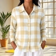 thumbnail image 2 of Luivaraty Flannel Plaid Shirts for Women Button Down Lapel Tops Fashion Casual Long Sleeve Dressy Shirts，S-2XL, 2 of 6