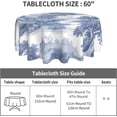 thumbnail image 3 of Classic 18th Century French Blue Toile Round Tablecloth 60 Inch Washable Reusable Decoration Table Cover for Kitchen Party, 3 of 5