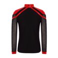 thumbnail image 4 of RUNQHUI Kids Boys Shiny Rhinestone Long Sleeve Figure Ice Skating Top Tees Performance Competition T-Shirts Red 16, 4 of 5