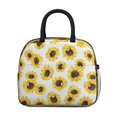 thumbnail image 2 of Obrewu White Sunflower Lunch Bag for Adult, Insulated, Leakproof, Oxford Cloth, 2 of 7