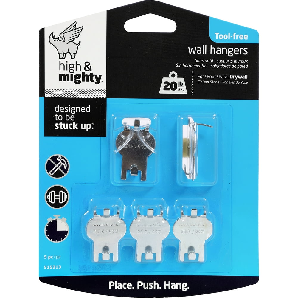 High & Mighty Picture Hangers, 20lb, 5 Sets